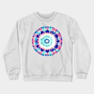 Pink and teal tie dye pattern circle, boho yoga design Crewneck Sweatshirt